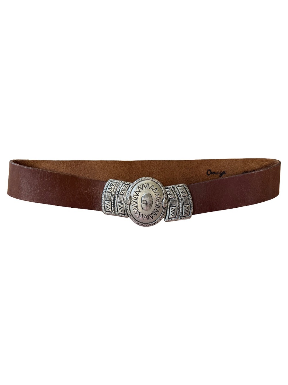 Vintage Genuine Leather Aztec Style Waist Belt